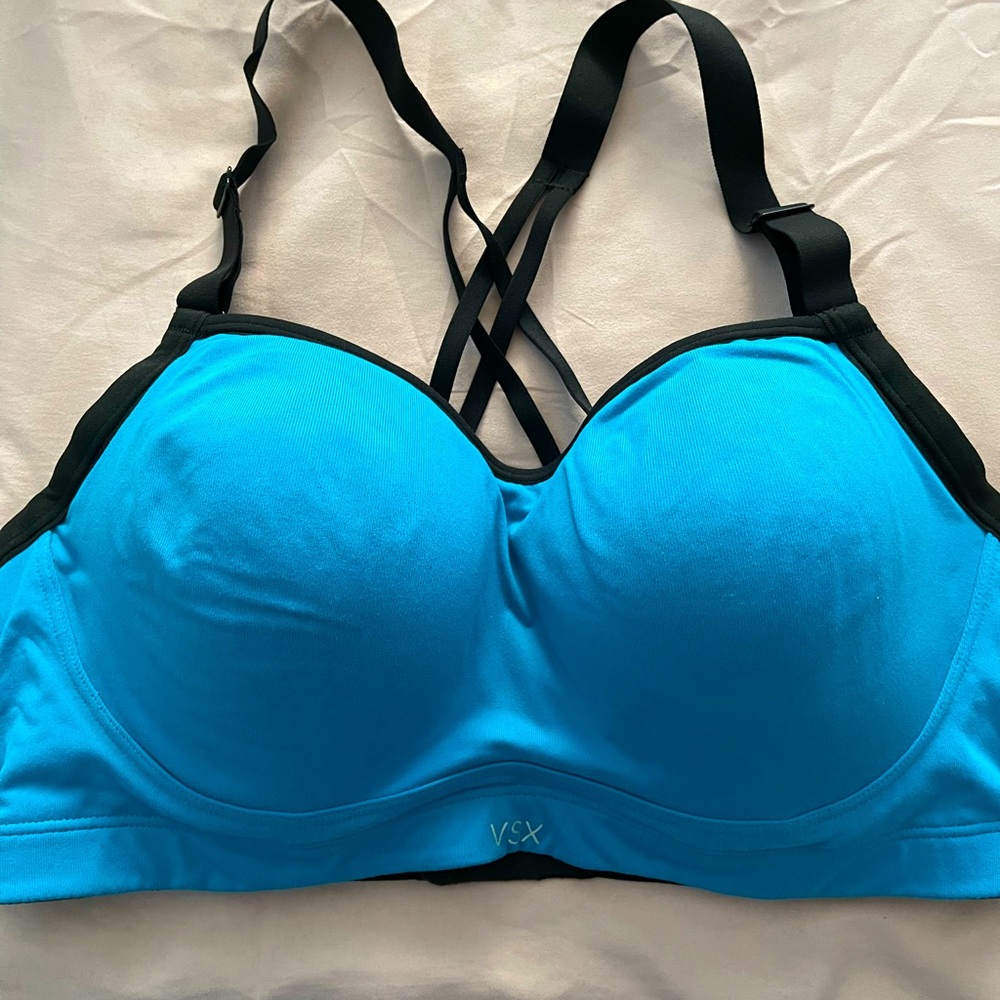 Victoria’s Secret Victoria Sport Sports Bra, Size 36D, Blue and black